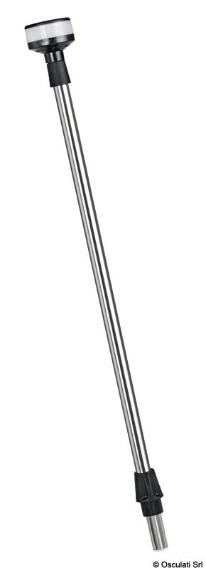 Asta Luce Telescopica Inox con Fanale Bianco 360° 2 MN 70-120 cm
