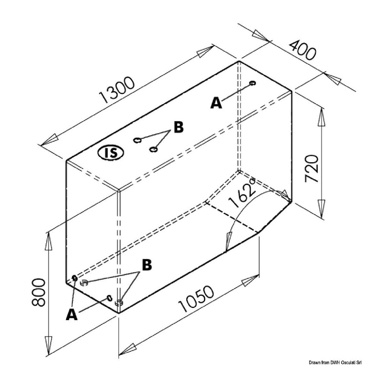 Osculati Large capacity rigid drinking water tank 52.173.01
