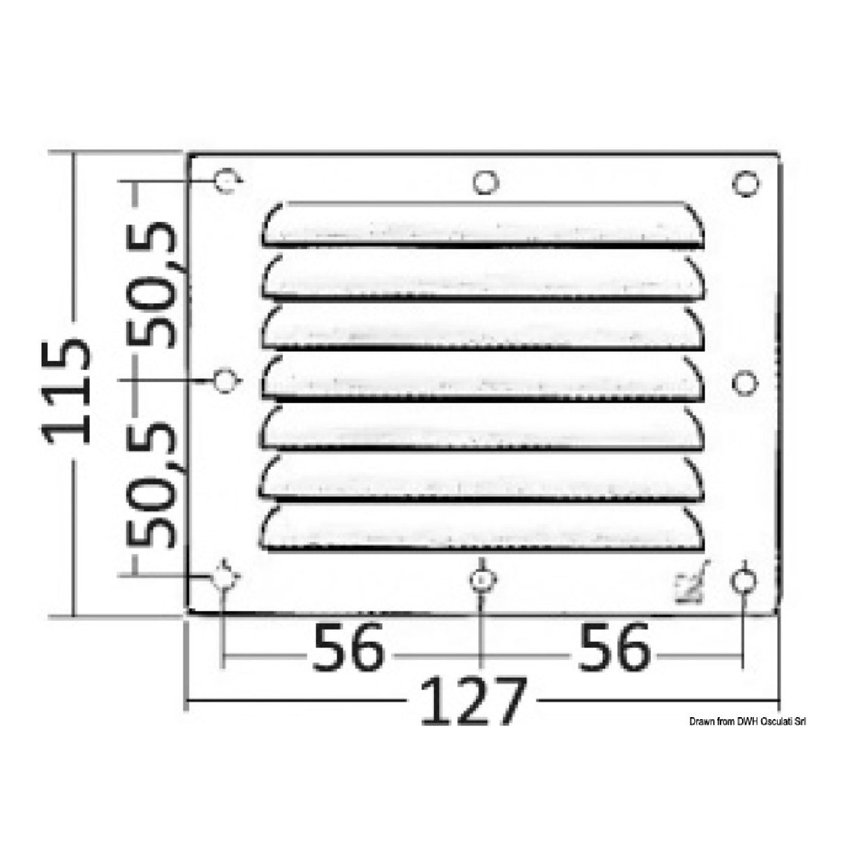 Osculati Rectangular ventilation grille 53.021.00