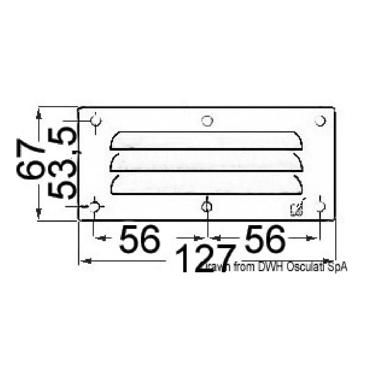 Osculati Rectangular ventilation grille 53.021.00