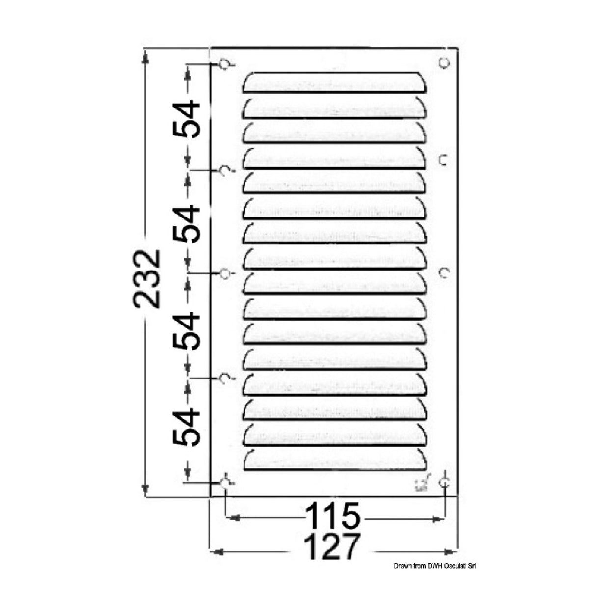 Osculati Rectangular ventilation grille 53.021.00