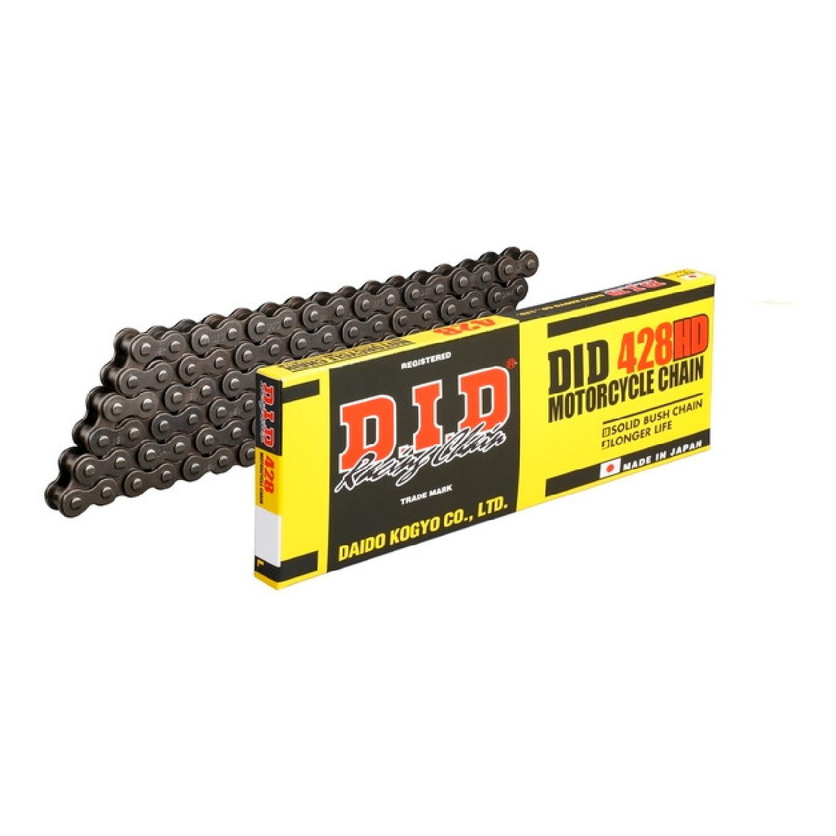 DID 428H Schwarze & Schwarze 132-gliedrige Antriebskette mit RJ-Clip-Verbindung
