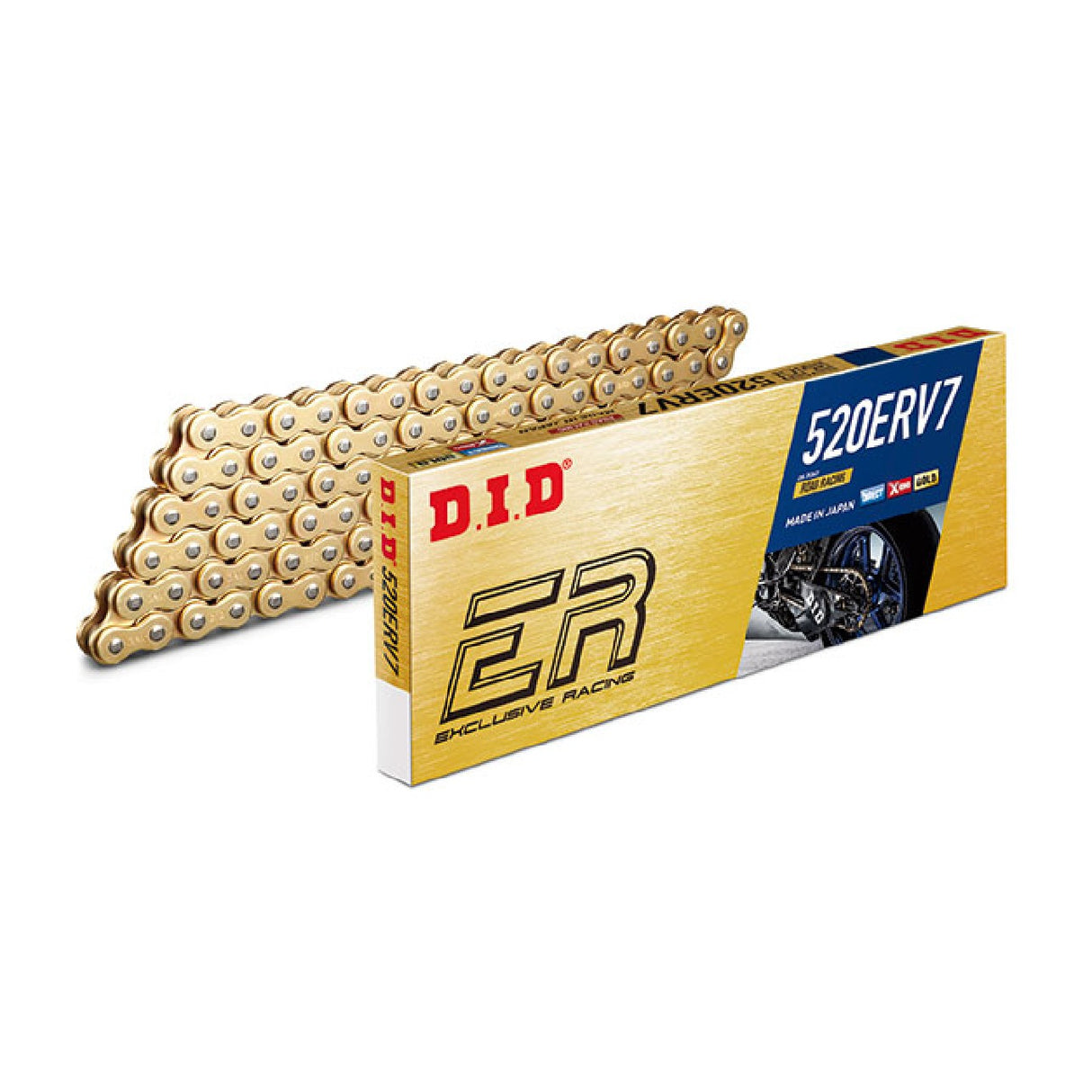 DID Catena di trasmissione 520ERV7 Gold & Gold 98 maglie giunto a rivetto ZJ