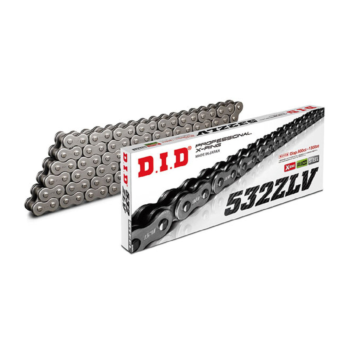 DID 532ZLV Black & Black Drive Chain 114 Links Rivet Joint ZJ