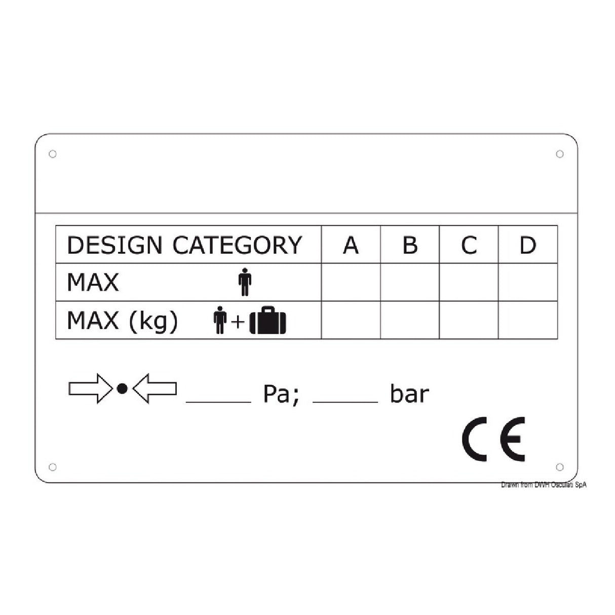 Placa de identificación Osculati para cascos y motores intraborda/fueraborda 54.409.01