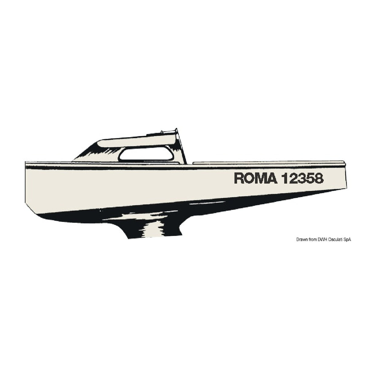 Osculati Lettere in plastica autoadesive Targa 20 cm Nero 54.532.10NE-1