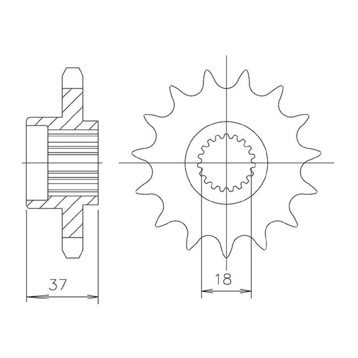 Stahlkettenrad 17 Zähne 520 AEON Cobra RS/Cobra Utility 125 cm³ 00/04