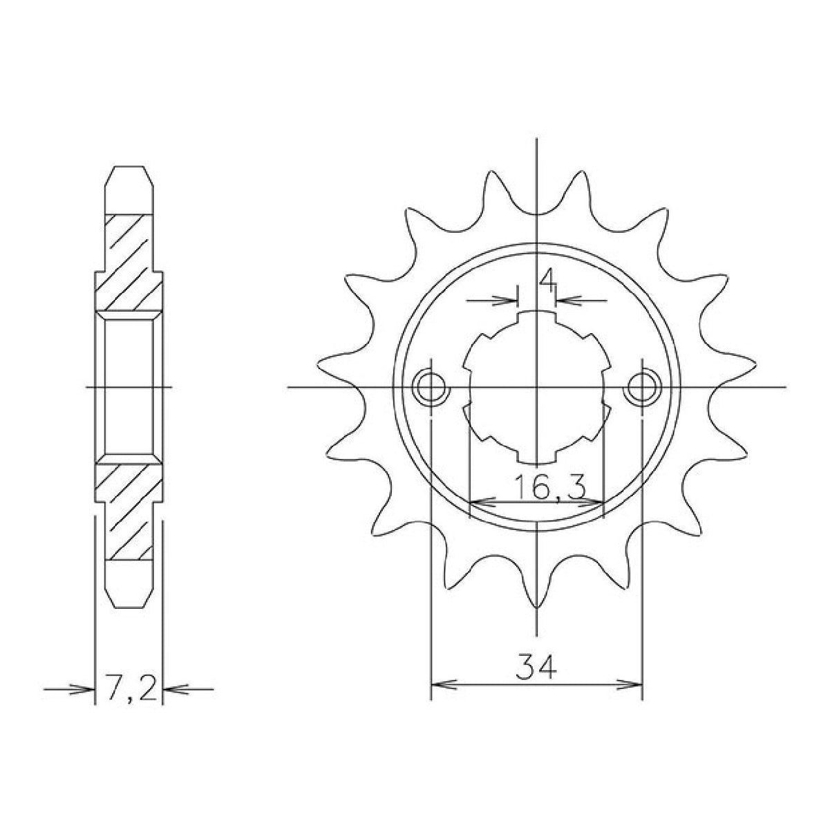 Stahlritzel, 14 Zähne, Teilung 520, KTM Duke 4T 125 cm³, 10/13