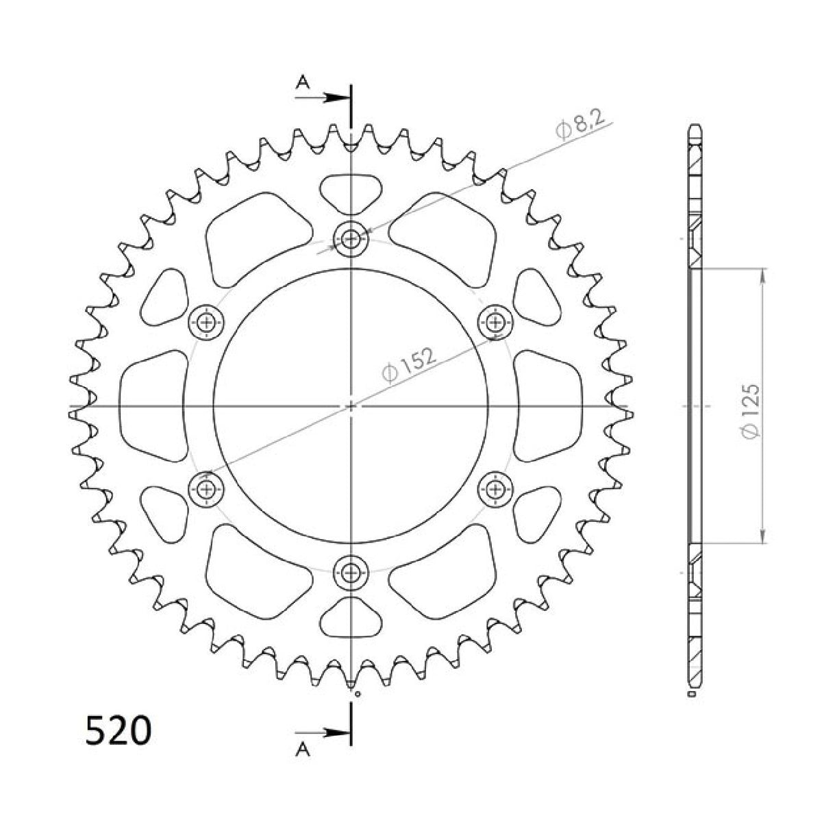 8000:49 Corona de aluminio 49 dientes 520 BETA RR Enduro 2T (Mot.BETA) 200 CC 19