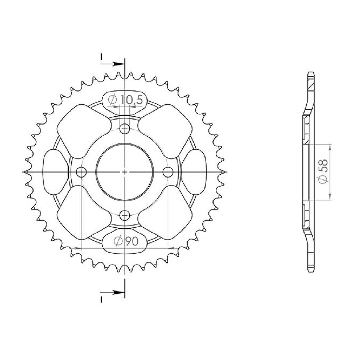 Stahlkrone, 50 Zähne, Teilung 428, HONDA CLR City Fly (JD18), 125 cm³, Baujahr 98/03
