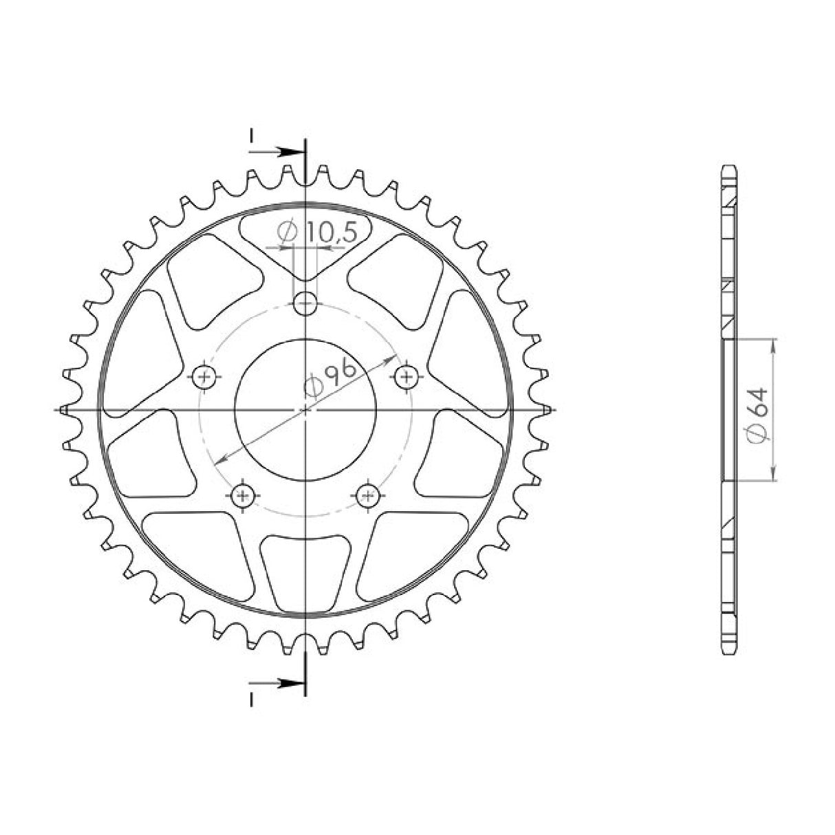 Corona in acciaio 43 denti 520 HONDA XL R/Paris Dakar (MD06) 200 CC 81/83