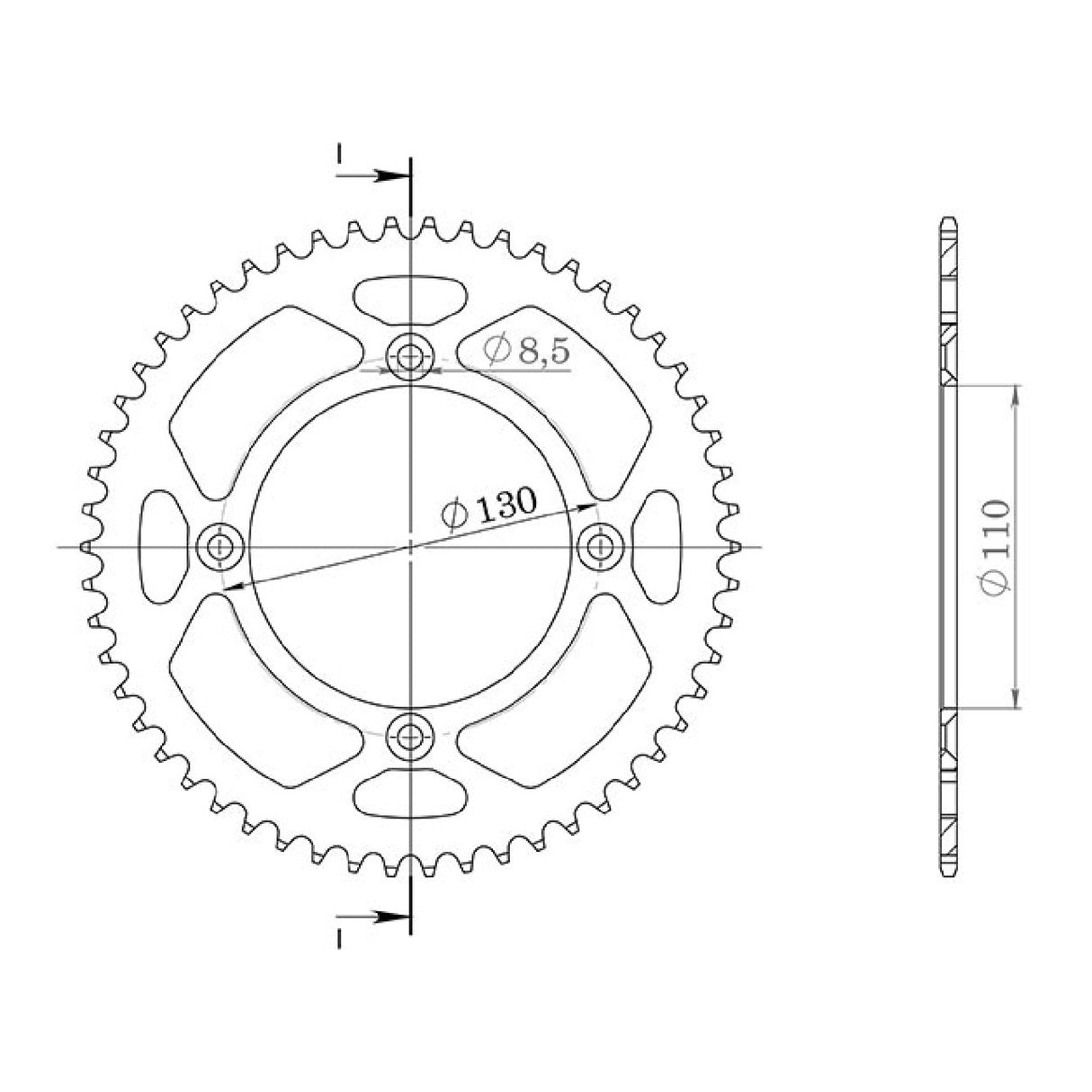 Aluminiumkrone, 50 Zähne, Teilung 420, HONDA CRF R 150 CC 07/17