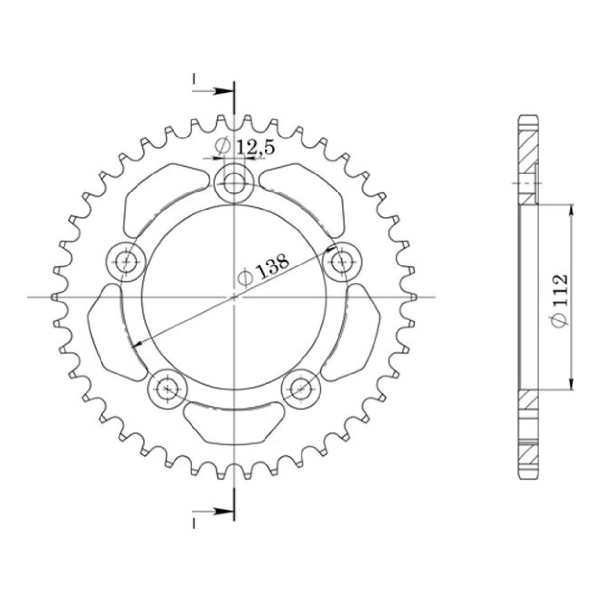 Aluminiumkrone, 42 Zähne, Teilung 525, HONDA CB F Hornet (PC34), 600 cm³, Baujahr 98/02