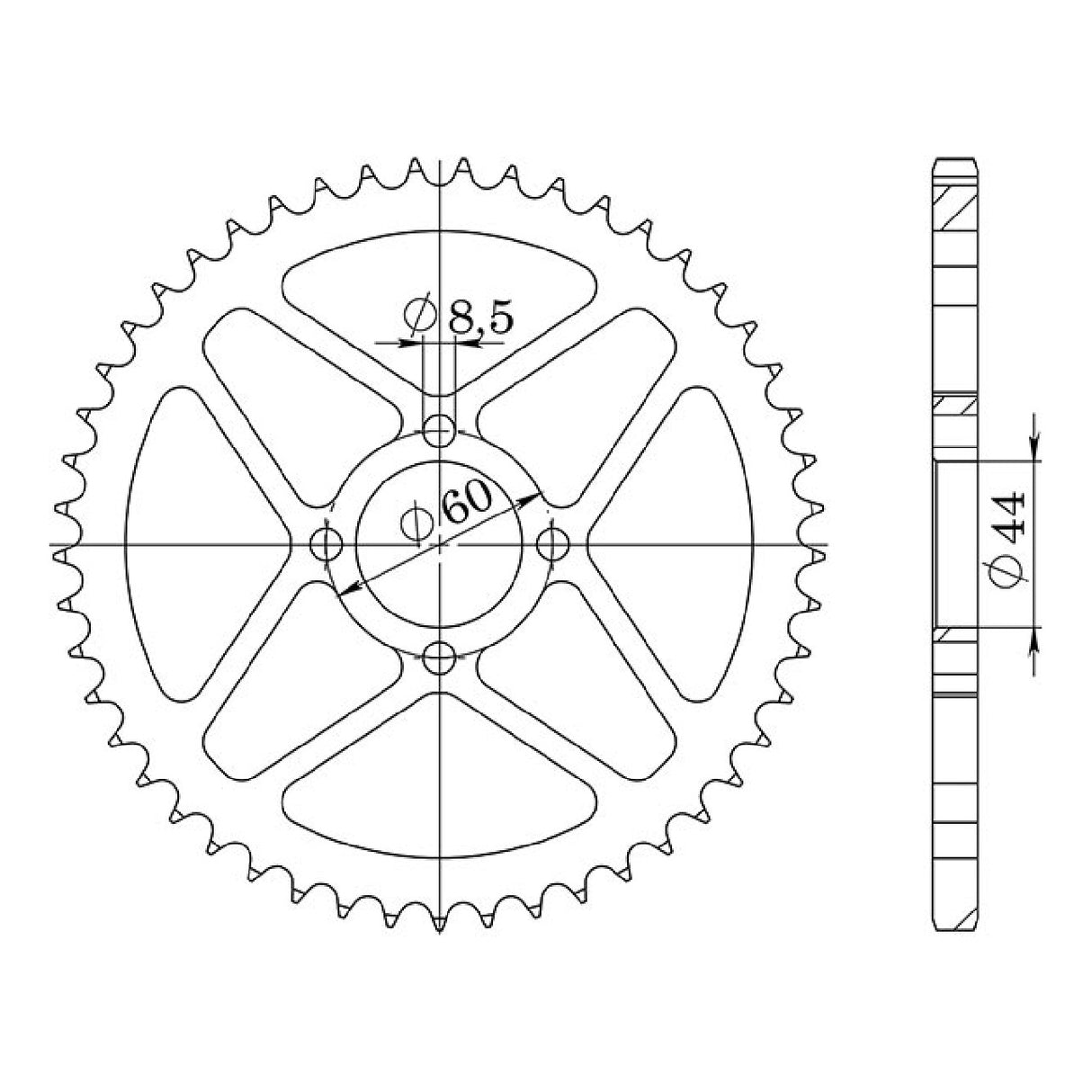 Corona de acero de 41 dientes, paso 428