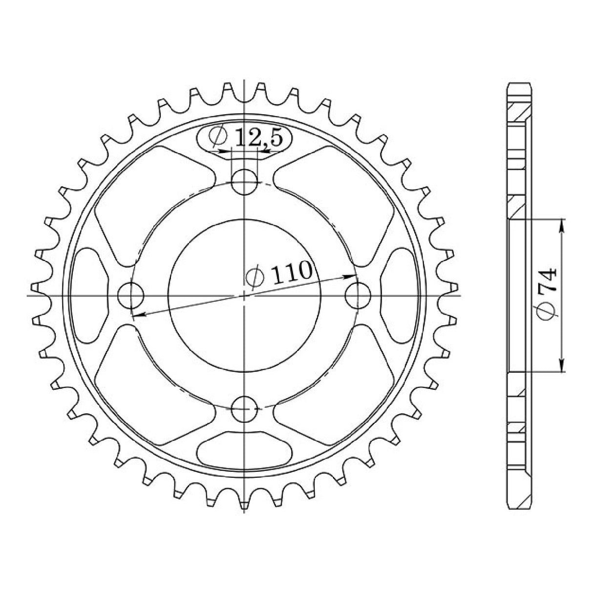 Corona de acero 39 dientes paso 530 541240139