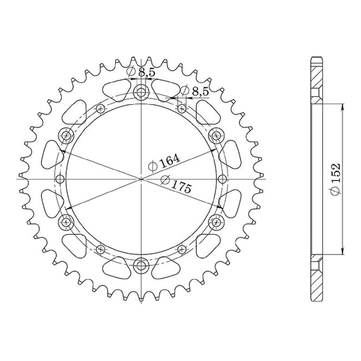 Corona de acero paso 40 dientes 520 BAROSSA Quaterback 250 CC 03/04