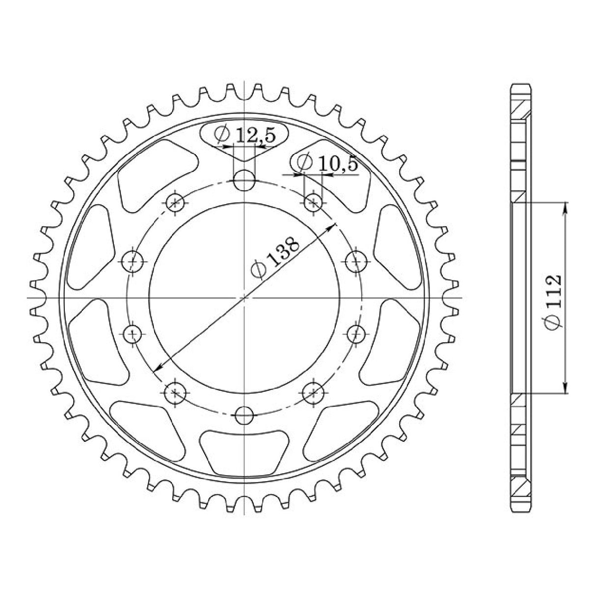 Stahlkrone, 48 Zähne, Teilung 530, 541260748