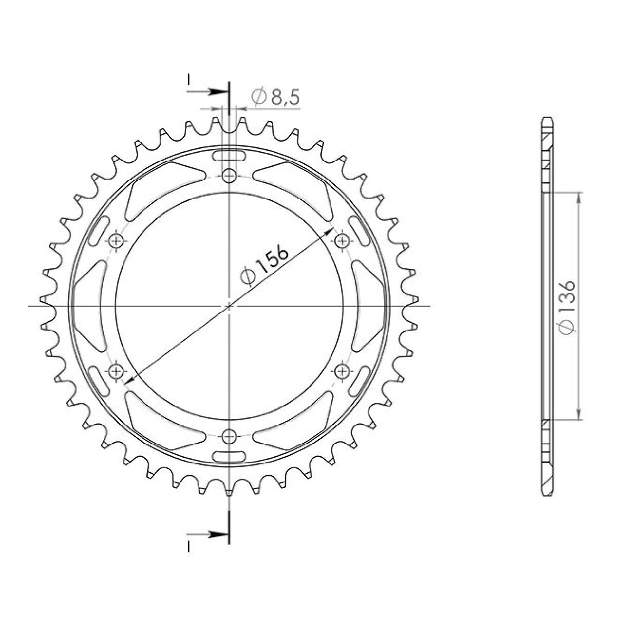 Corona de acero paso 41 dientes 525 SUZUKI DR SE (SP46A) 650 CC 96/16
