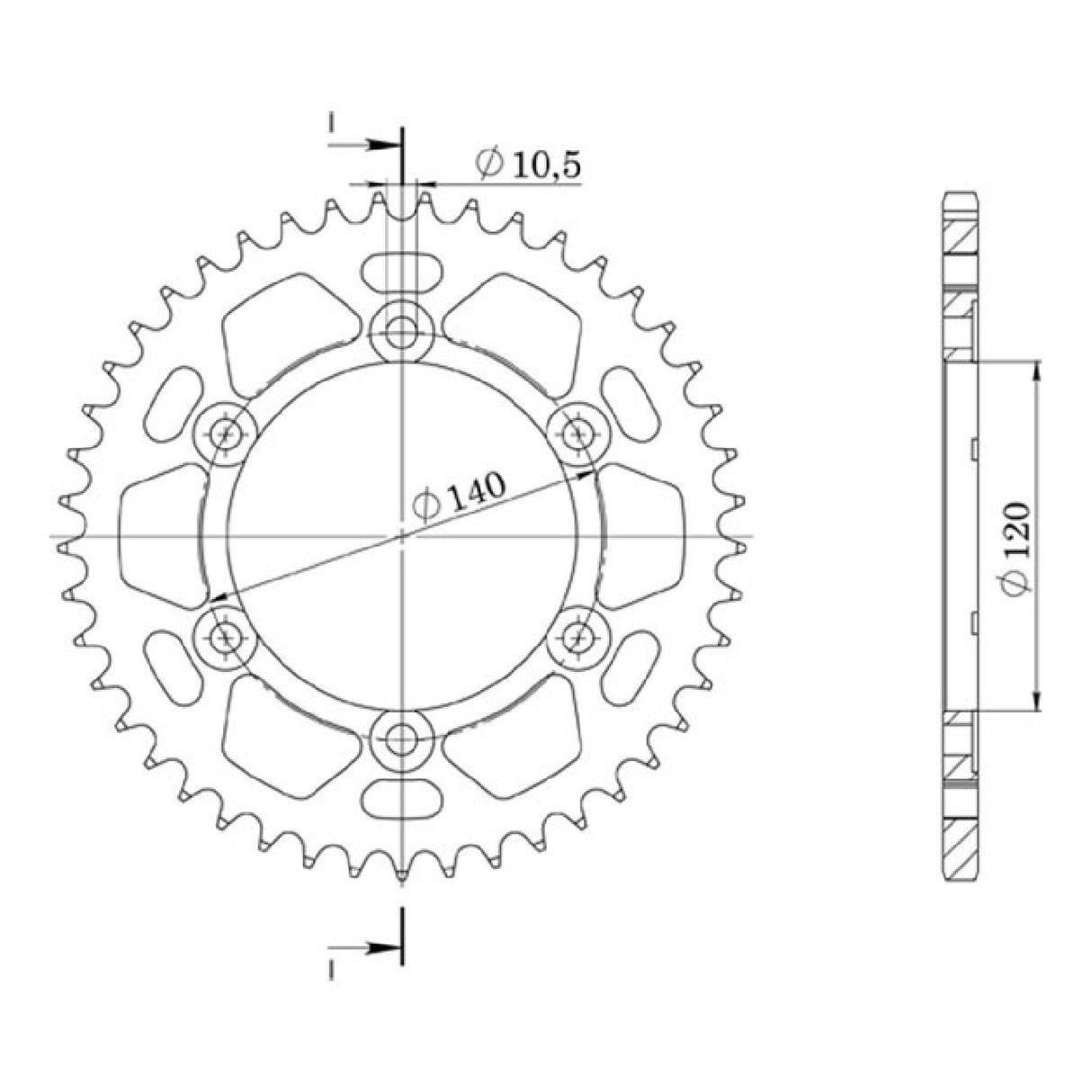 Corona de aluminio 40 dientes 530 KAWASAKI VN Vulcan Drifter (VN800C/E) 800 99/01