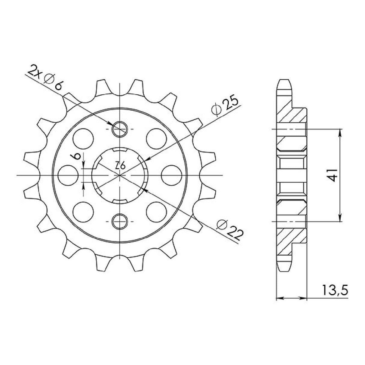 Stahlritzel 15 Zähne 525 HONDA XL V Transalp (PD06/PD10) 600 cm³ 87/88