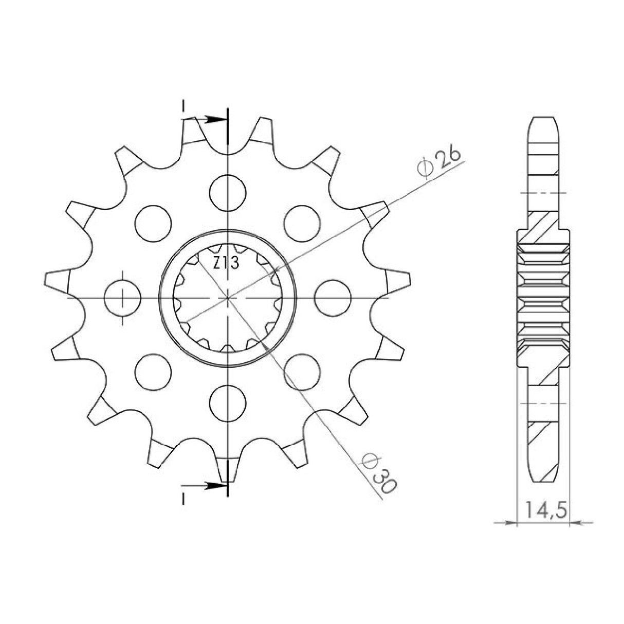 Stahlkettenrad 15 Zähne 630 HONDA CB K Four Limited L (RC01) 750 cm³ 79