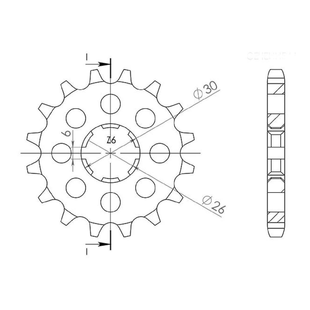 17-tooth steel sprocket, pitch 530 542160017