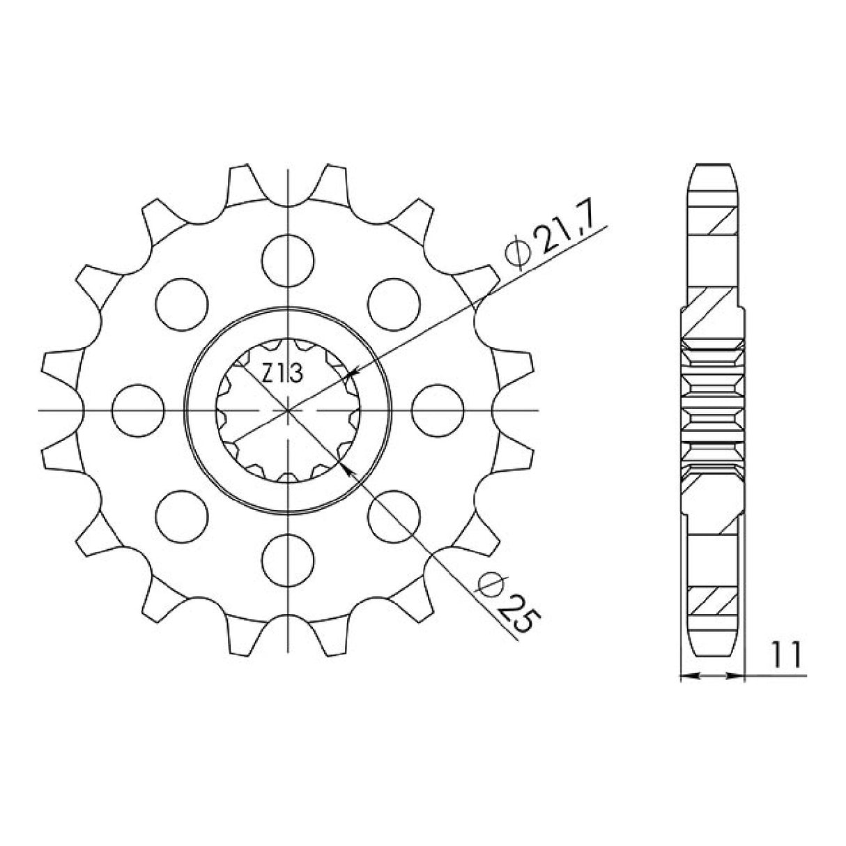17-tooth steel sprocket, pitch 530 542160217