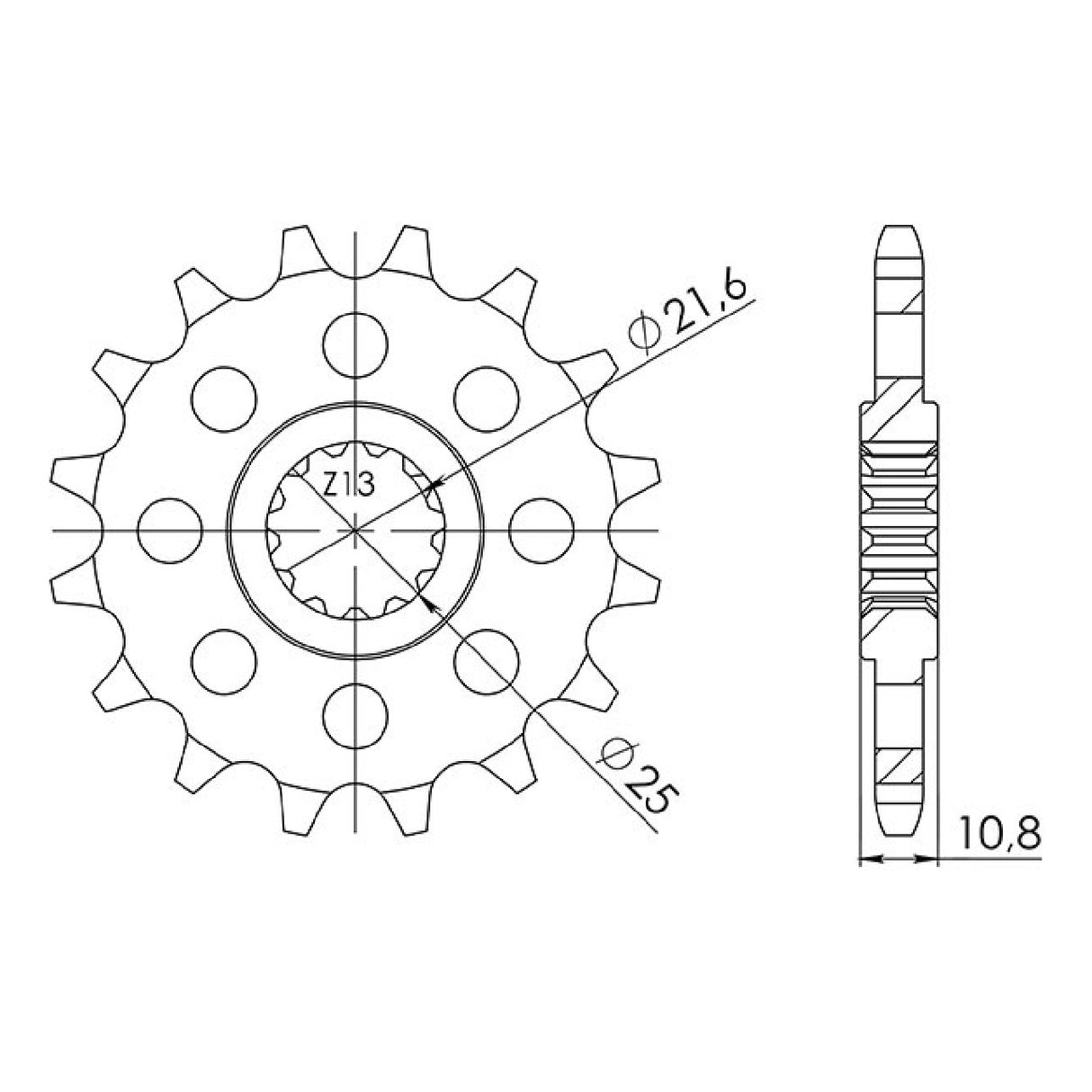 17-tooth steel sprocket, pitch 525 542160617