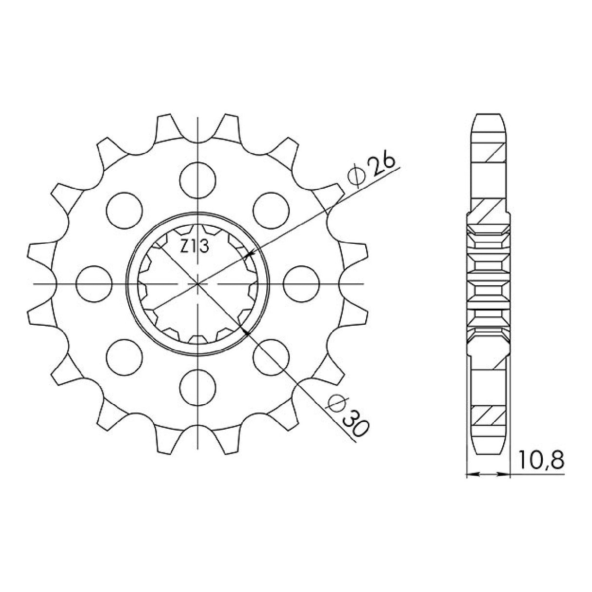17-tooth steel sprocket, pitch 530 542180117