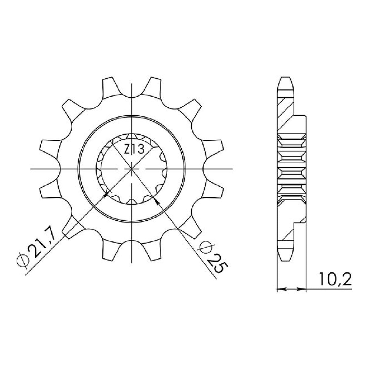 Stahlkettenrad 12 Zähne 520 KAWASAKI KSF Mojave (KFX250) 250 cm³ 87/04
