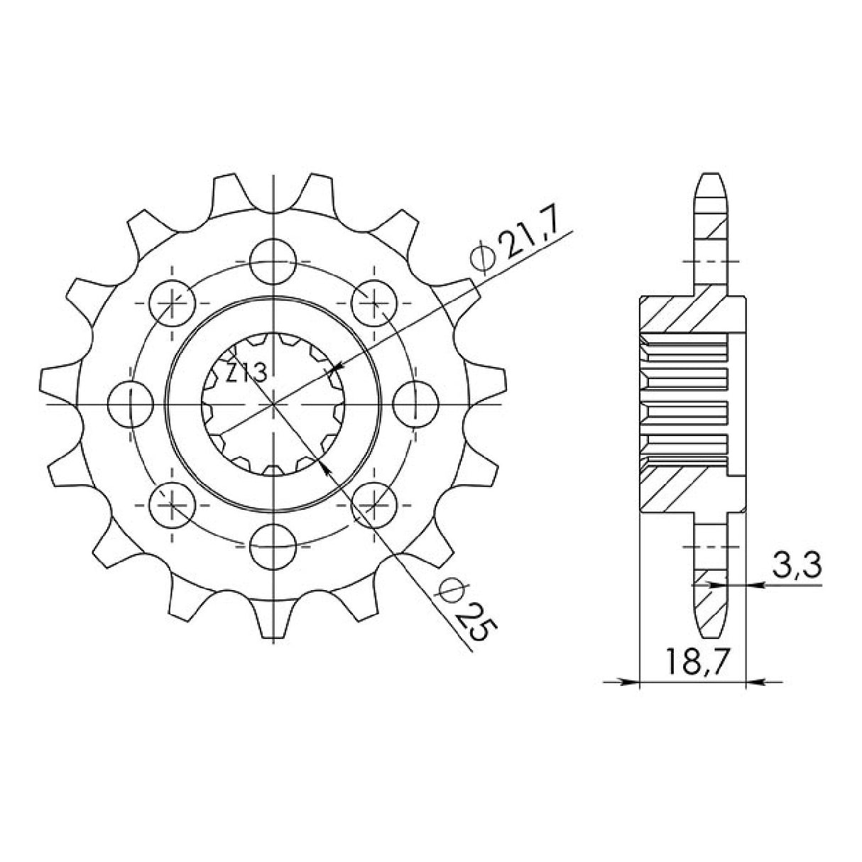 Steel sprocket 15 teeth 520 KAWASAKI Z (ZR750JJA-J1H/J2H) 750 CC 04/05