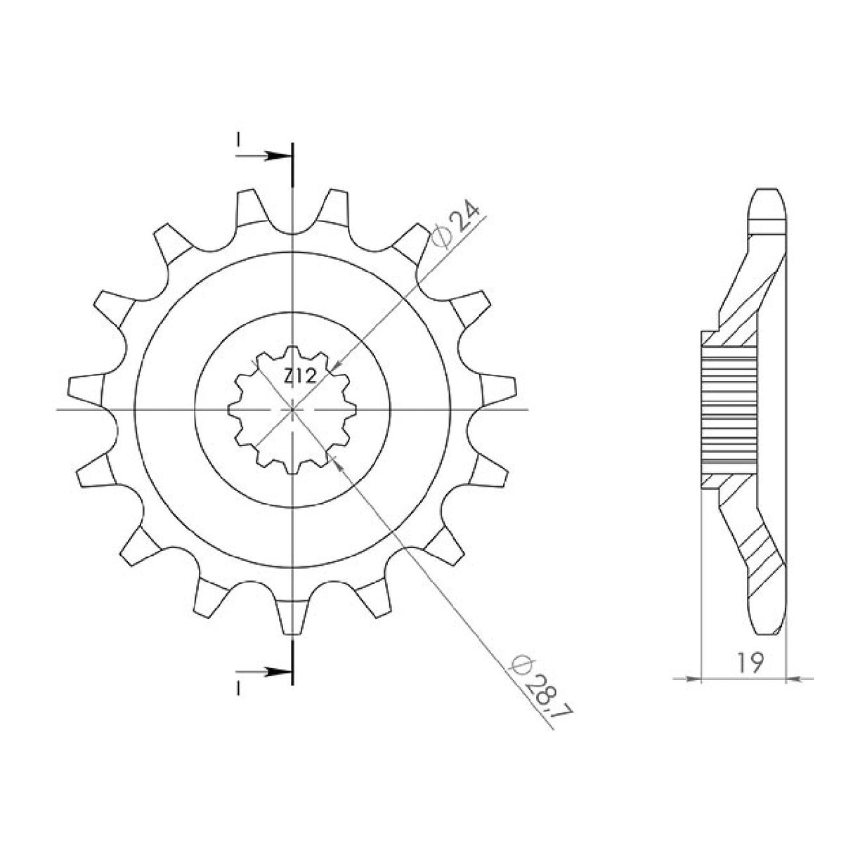 Stahlritzel 15 Zähne 630 KAWASAKI GPZ RX (ZXT00A A1/A3) 1000 cm³ 86/88