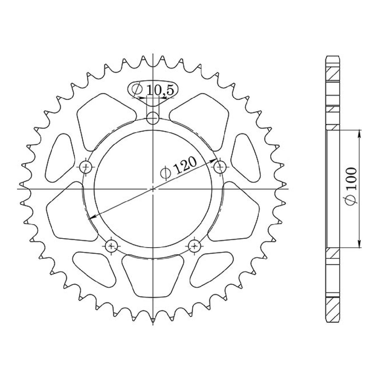 Stahlkrone, 41 Zähne, 525 APRILIA RSV 4 RF (RKL00/KE000), 1000 cm³, 15/19