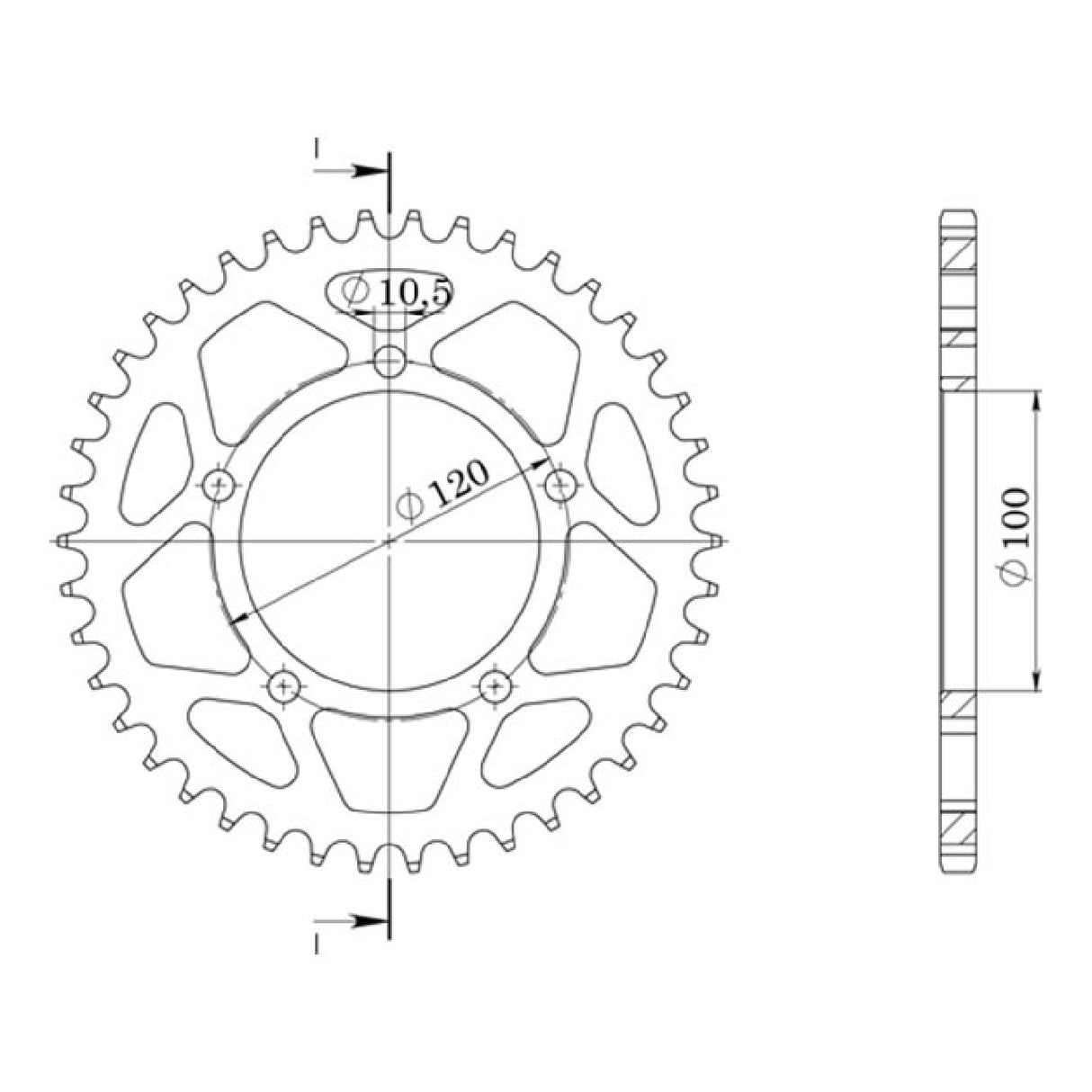 Aluminiumkrone, 41 Zähne, 520 APRILIA RSV 4 RF (RKL00/KE000), 1000 cm³, 15/19