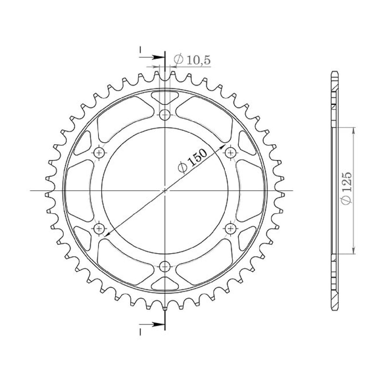 Corona de aluminio 42 dientes 525 KTM LC8 Adventure/Adventure S 950 CC 02/06