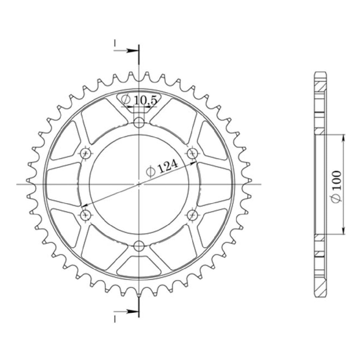 Corona de aluminio paso 43 dientes 525 DUCATI ST4 (S200AA) 916 CC 99/03