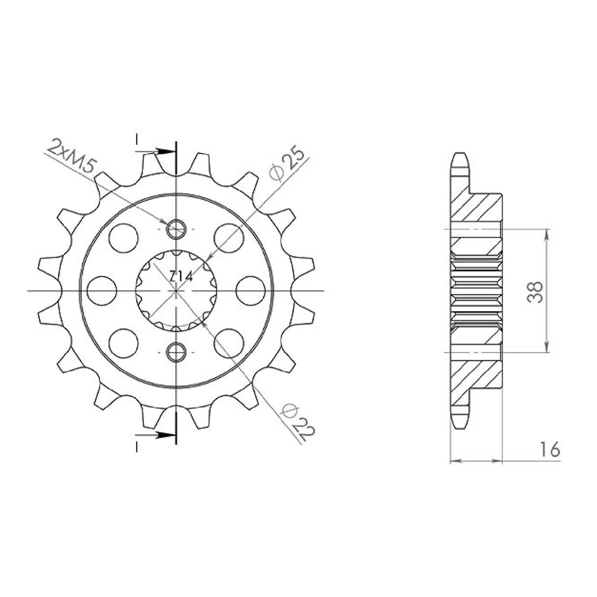 Steel sprocket 15 teeth pitch 520 BIMOTA DB2 900 CC 92/93