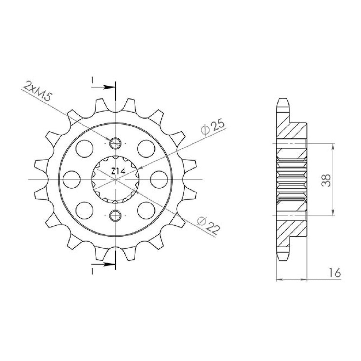Steel sprocket 15 teeth pitch 525 BIMOTA DB7 1098 CC 08