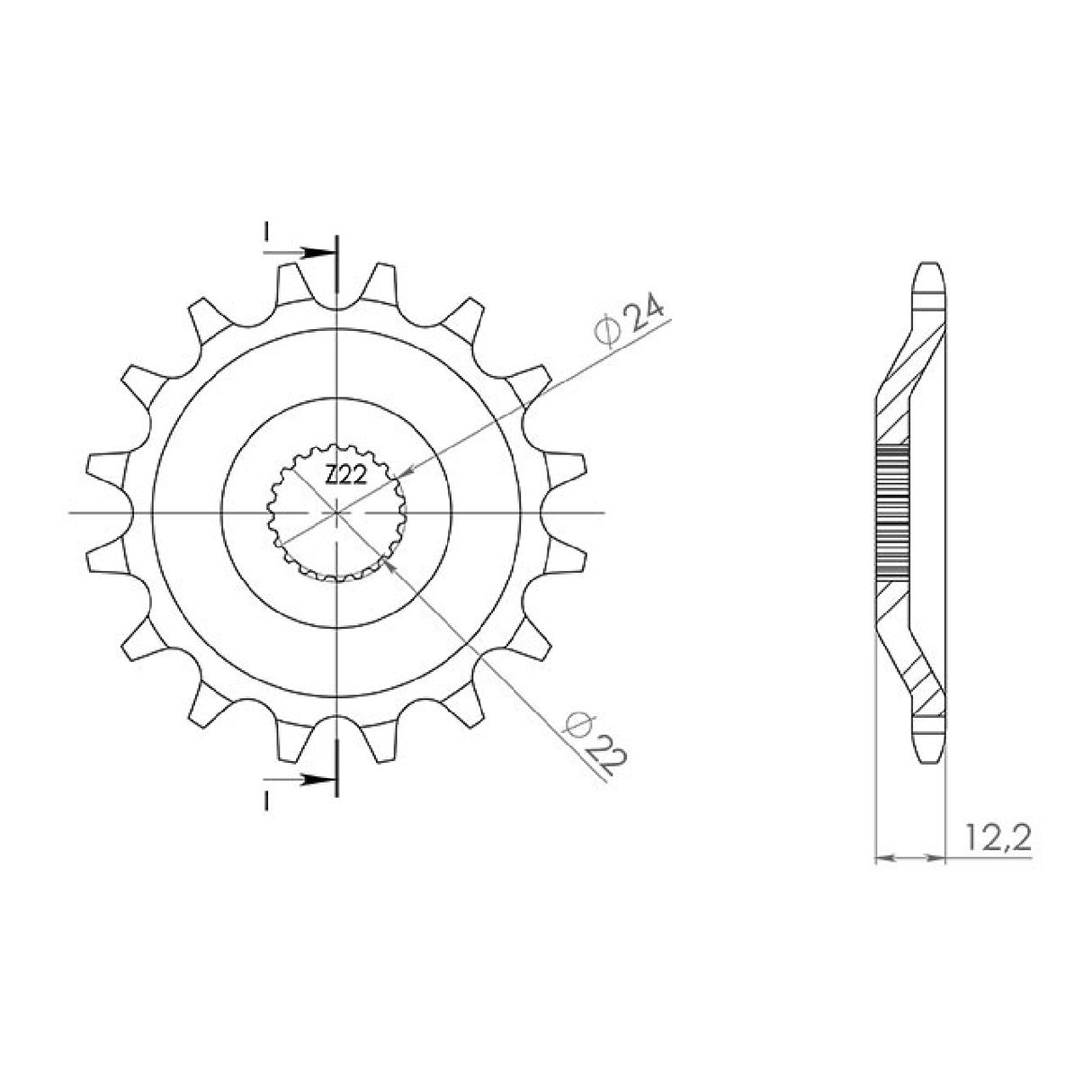 Stahlkettenrad, 17 Zähne, Teilung 520, APRILIA Tuareg Wind 350 cm³ 88/90