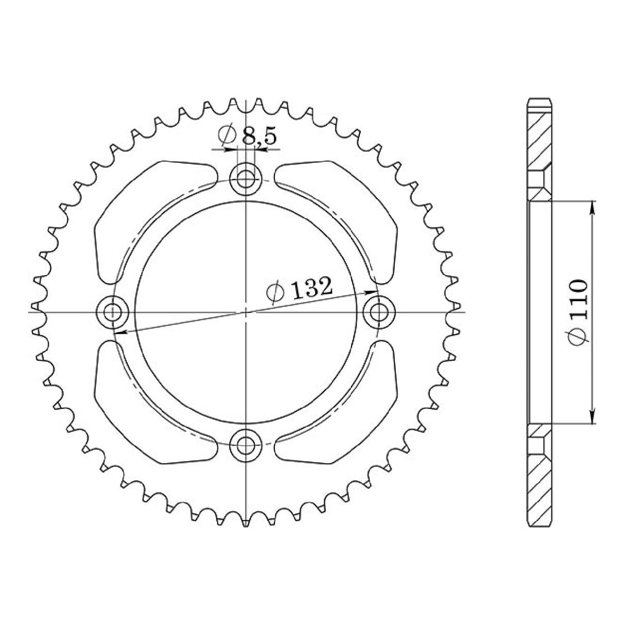 Corona de acero 38 dientes paso 525 KTM Duke 950 CC 04