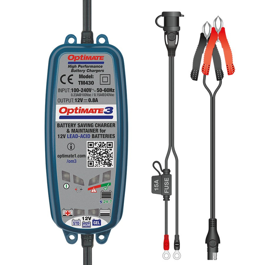 Cargador de baterÃa para motocicleta y scooter OPTIMATE 3 Tecmate