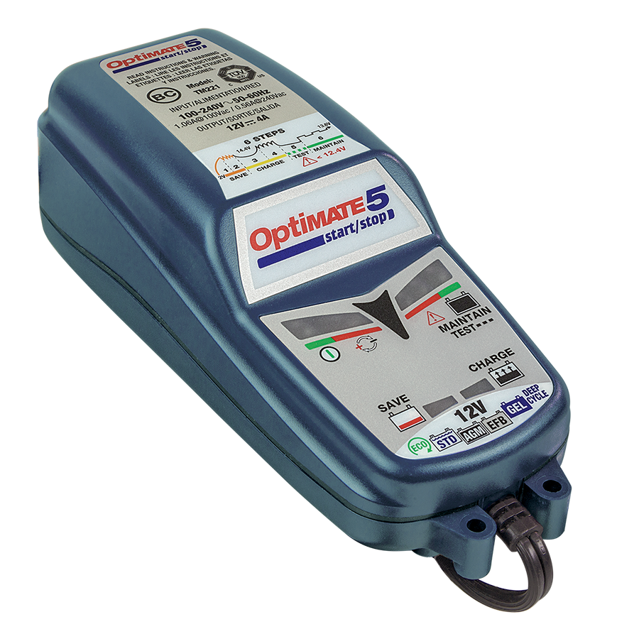 Cargador de baterÃa para motocicleta/scooter Tecmate TM220-4A OPTIMATE 5 con arranque y parada