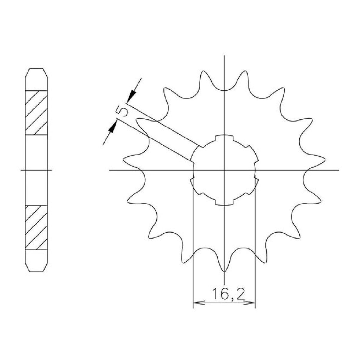 Stahlkettenrad, 11 Zähne, Teilung 520, GAS GAS Contact TXT 250 CC 00/01