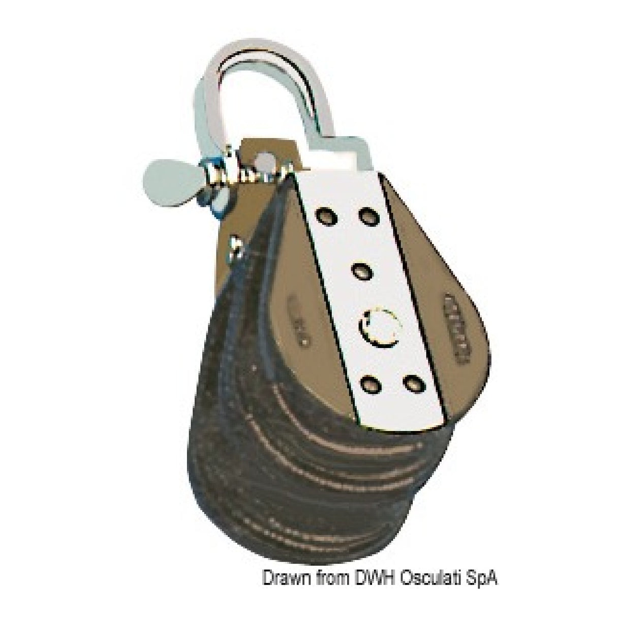 Viadana-Kugelblock mit 2 Schäkelrollen