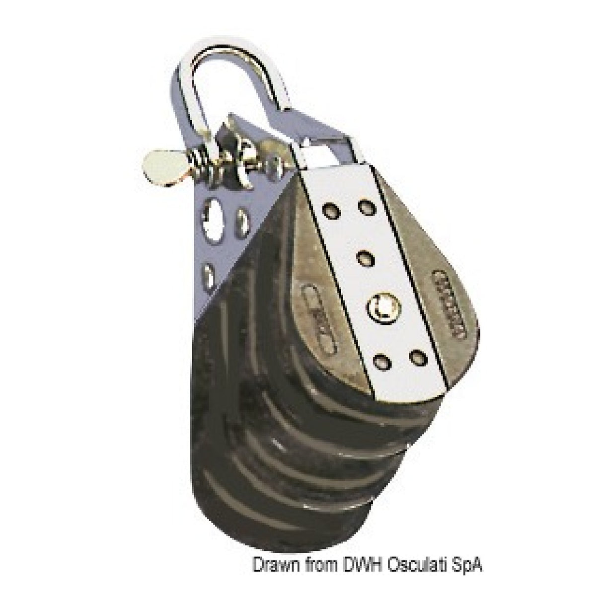 Viadana Kugelblock 3 Rollen Schäkel