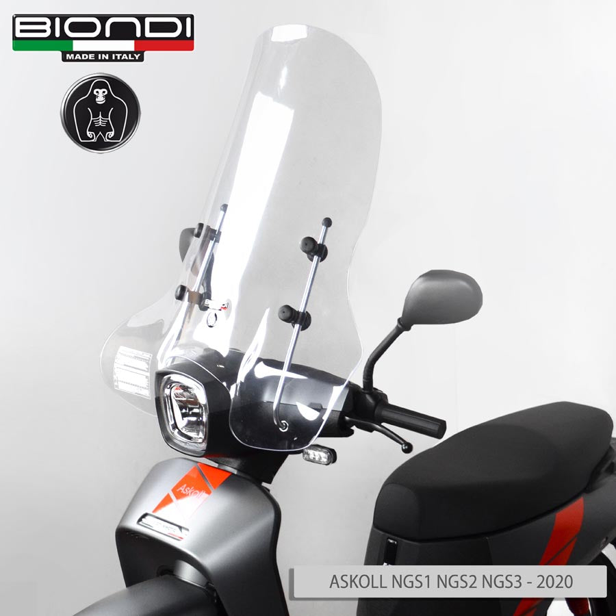 Biondi Club Parabrezza Scooter Trasparente 75x71 cm - Askoll, Italjet, Kymco