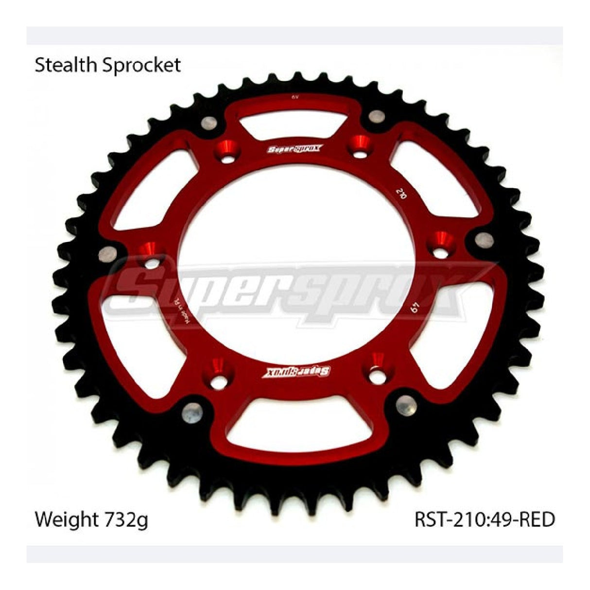 Supersprox STEALTH RST Rote Aluminiumkrone 520 49 Zähne HM CR R 500 92/99