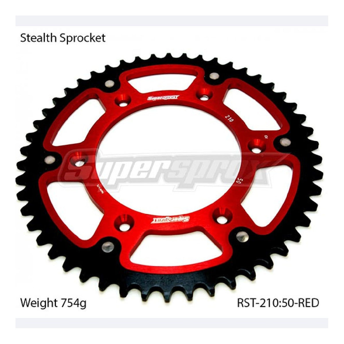 Supersprox Corona alluminio STEALTH RST Rossa 520 50 denti HM CRE R 2T 250 02