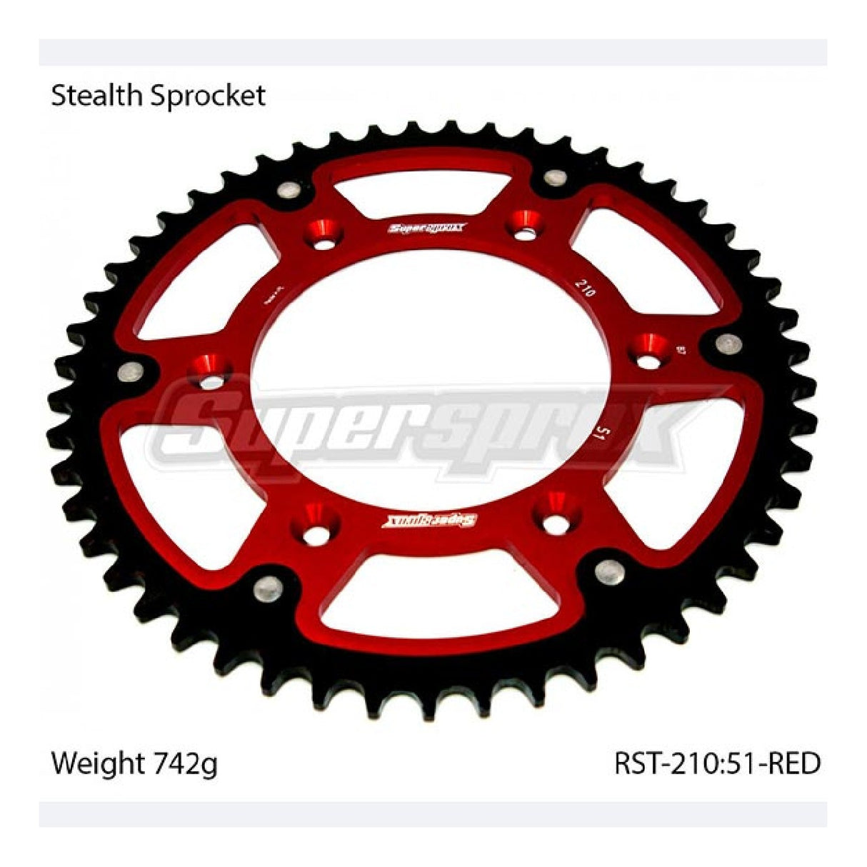 Supersprox STEALTH RST Rote Aluminiumkrone 520 51 Zähne HM CRE F 4T 250 05/10