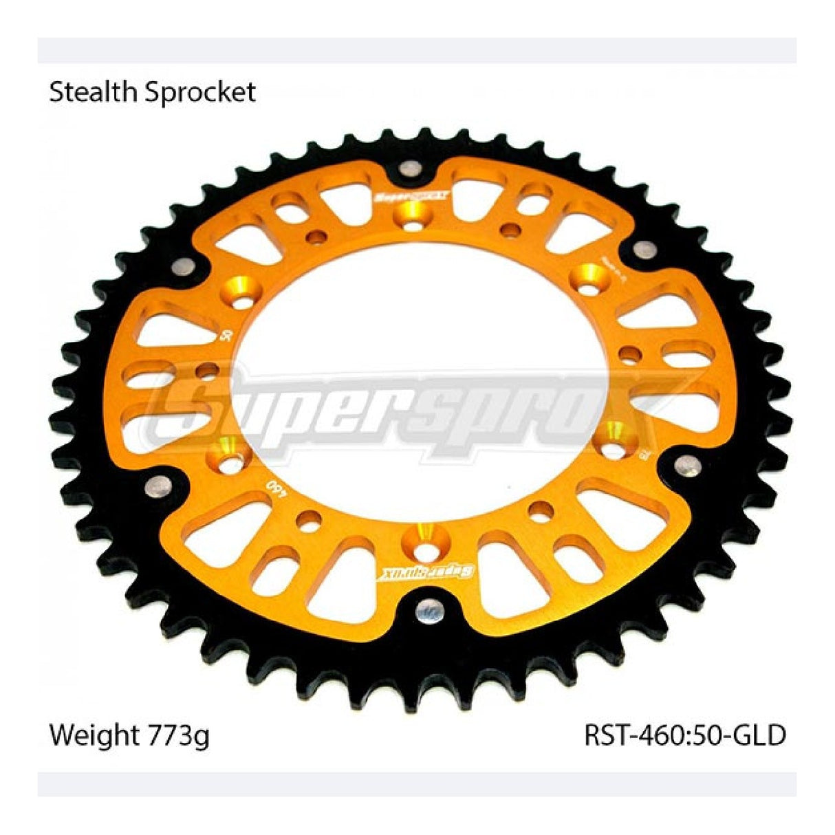 Supersprox Aluminiumkrone STEALTH RST GOLD 520 50 Zähne KAWASAKI KX 125 96/97